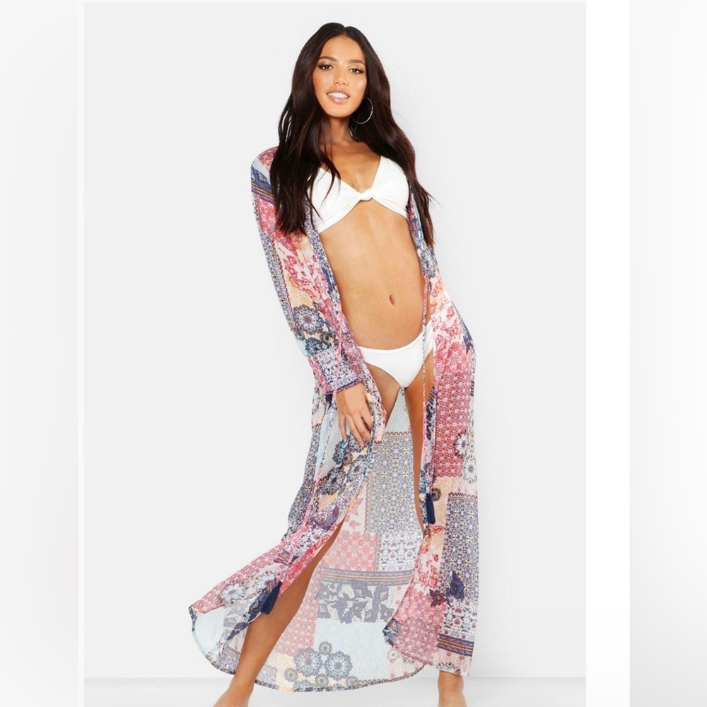 Paisley Maxi Beach Kimono